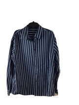 Axist Button Up Shirt Mens XXL Modern Fit Long Sleeve Blue Striped - £9.52 GBP