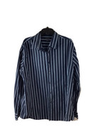 Axist Button Up Shirt Mens XXL Modern Fit Long Sleeve Blue Striped - £9.47 GBP
