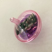 Spinning Top Toy w/ Computer Board Insert Plastic Pink 2&quot; Novelty - £8.88 GBP