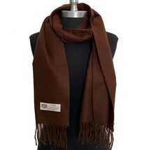 Men&#39;S Winter 100% Cashmere Scarf Dark Brown Made In England Soft Wool#10... - £15.81 GBP