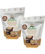 2 Packs JOJO&#39;s Dark CHOCOLATE Peanut Butter Filled  BITES 10 oz 2g Sugar - £31.44 GBP