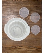 Vintage Tupperware Jell-N-Serve 6-Piece Set Base, Mold With 4 Impressions - £2.98 GBP