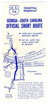 U S 17A Coastal Highway Georgia Carolina Official Short Route Brochure 1... - $11.88
