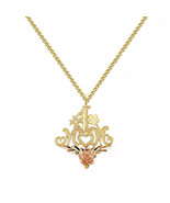 Genuine 14k Two-Tone 1.06&quot; Gold #1 Mom Rose Mother&#39;s Day Pendant Necklac... - $403.00+