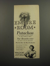 1953 Waldorf Astoria Hotel Ad - Empire Room Patachou Montmartre&#39;s famous singer - £14.48 GBP