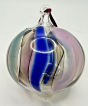 Vintage Art Glass Twisted Blue Purple Green Maroon Ornament U257/4 - £31.89 GBP