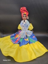 Jamaican African Doll Handmade Folk Art Ethnic Caribbean Cloth/ Bisque  - £89.90 GBP