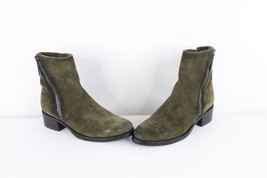 Frye Womens Size 8 B Suede Leather Demi Zip Bootie Boots Shoes Green - £118.66 GBP