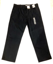 St Johns Bay Pants Mens 40x32 Black Heritage Chino Straight Fit Cotton F... - $12.75