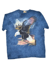 The Mountain Bald Eagle T Shirt Mens 2XL Blue Tie Dye America Nature Rick Kelley - £12.41 GBP