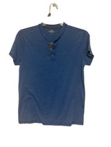 Hollister Shirt Men&#39;s Small Blue Heather Henley Short Sleeve Tee - £7.07 GBP