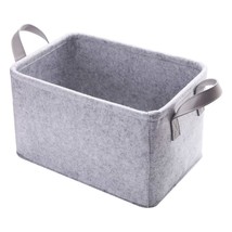 Collapsible Storage Basket With Carry Handles Felt Fabric Storage Bin Durable Or - £23.78 GBP