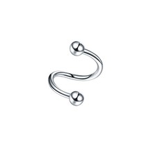 1/2pcs S Shape Nose Ring Stainless Steel Bar Spiral Twister Tragus Ear Piercing  - £8.84 GBP