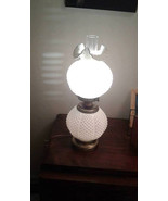 Fenton Vintage White milk glass White Hobnail Double Ball Lamp Gone With... - $350.71 CAD