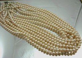 Iridescent Majorca highly similar culture pearl champagne gold 8mm Necklace 24&quot; - £15.33 GBP