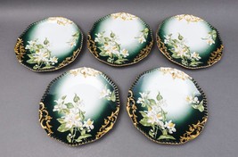 T&amp;V Tresseman &amp; Vogt Limoges France Floral Porcelain 8 3/8&quot; Salad Plate Set Of 5 - £799.34 GBP