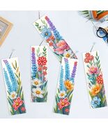 5pcs Spring Floral Bookmarks Diamond Jewel Art COMPLETED, SEALED - $217.01 MXN