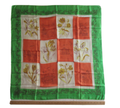 Vintage Square Scarf Floral Flower 32x34&quot; Gazebo Bridge Ivy Leaf Gate Ga... - $225.37 MXN