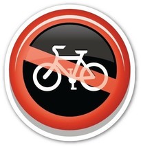 Vinyl Window Sticker 100mm No Cycling bikes sign advisory stop shop pub ... - £3.29 GBP