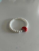Elegant Pearl Bracelet with Red Accent Bead - Timeless Jewelry for Any O... - $9.90