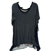 Lane Bryant Shirt Womens Size 26/28 Black and White Polka Dot Tunic Length 31-34 - £14.01 GBP