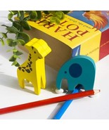 [Giraffe &amp; Elephant] - Card Holder / Wooden Clips / Wooden Clamps / Anim... - £10.27 GBP