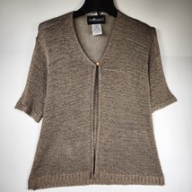 Women&#39;s Sag Harbor Shrug Sweater Size L Brown Shimmer Shaker Stitch 1 Bu... - $12.16