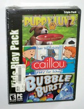 NEW SEALED Kids Play Triple Pack Puppy Luv 2 Love Caillou Bubble Burst PC Game - £5.21 GBP