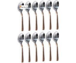 Set of 12 Prisha India Craft ® Handmade Steel Copper tea Spoons, Hammere... - £15.66 GBP