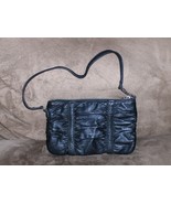 Wilson Shoulder Bag Black Small  Leather Handbag Ruched Purse - £15.70 GBP