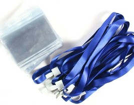 Blue Lanyards with ID Badge Holders Waterproof Clear Pack of 10 Plus Extra - £13.26 GBP