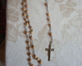 Seed Rosary ~ Tan Beads - $14.00