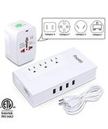 Voltage Converter UK/AU/US/EU Worldwide Plug Adapter with 3 Outlets and ... - $575.08 MXN