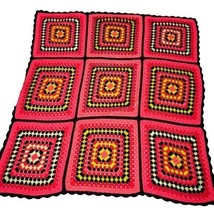 Vintage Granny Square Crochet Blanket - £38.65 GBP