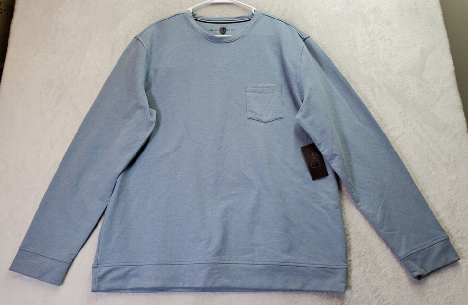 Black Brown 1826 Sweatshirt Mens XL Blue Polyester Long Raglan Sleeve Cr... - $13.03