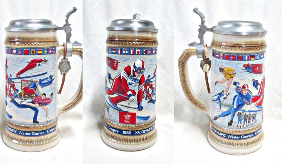 Calgary Winter Olympics Stein 1988 Anheuser Busch in Box Made in Germany - £15.99 GBP