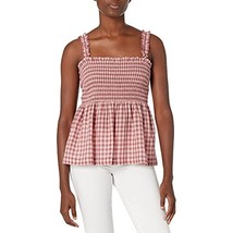 $60 Lucky Brand Sleeveless Square Neck Ruffle Strap Smocked Tank Top Size Large - £16.31 GBP
