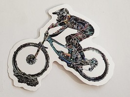 Multicolor Bike Rider Super Cool Sports Theme Sticker Decal Fun Embellis... - $2.22