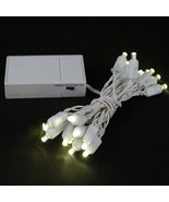 Battery Operated 20 LED Lights Warm White White Wire - £11.01 GBP