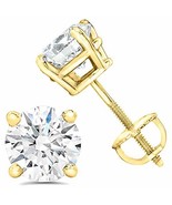 AGS Certified (Near Colorless I1-I2) 1/2Ct Natural Diamond Stud Earrings... - $459.99