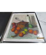 GEORGE PHILLIPS 2OTH C OIL ON CANVAS COFFEE GRINDER &amp; FRUIT  17 X 20 1/2... - £2,073.23 GBP