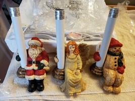NEW Christmas Shelf Mantel Sitters Night Lights Santa Angel Snowman Candles FS - £39.55 GBP