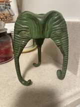 Vintage Bronze Green Elephant Tripod Incense Burner Ashtray Unique Decor - £22.23 GBP