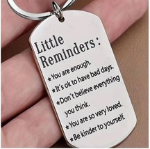 1pc Little Reminders Inspirational Keychain For Women Men Stainless Steel - £9.26 GBP