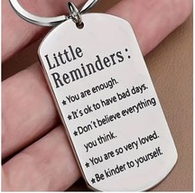 1pc Little Reminders Inspirational Keychain For Women Men Stainless Steel - £8.59 GBP