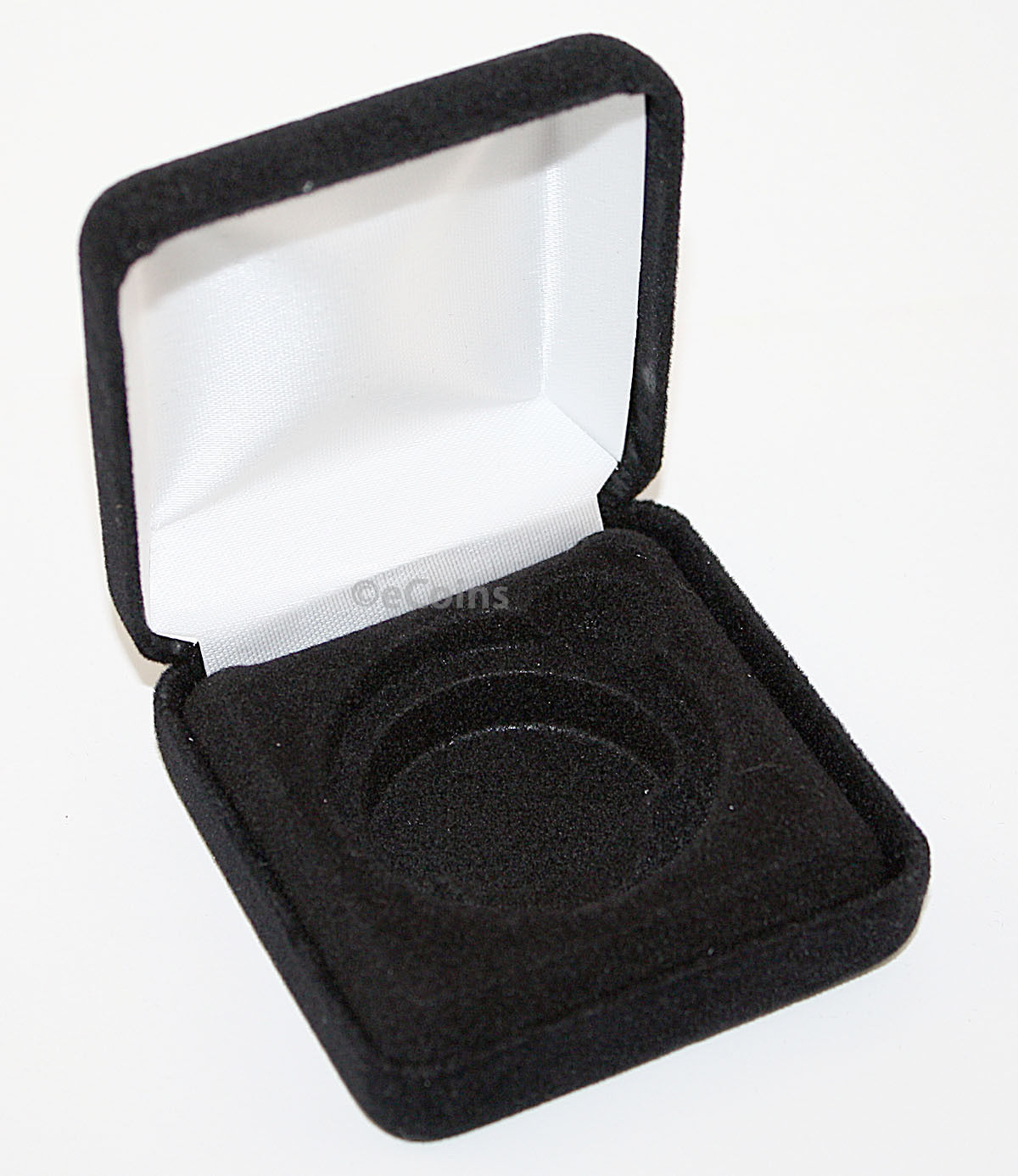 Black Felt COIN DISPLAY GIFT METAL BOX holds 1-IKE or American Silver Eagle ASE - $8.56