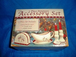 Royal Seasons Holiday Snowman Stoneware Table Accessory Set - £11.95 GBP