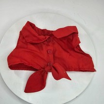 Vintage Build A Bear Red Crop Top Tie Shirt Collared - £11.91 GBP