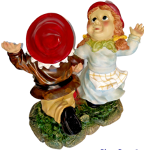 Toscano Dancing Gnomes Dwarfs Statue Garden Decor Deck Patio Happy Greeters 12&quot; - £44.96 GBP