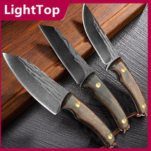 3 Pcs Forged Stainless Steel Chef Kitchen Knife Set Meat Cleaver With Case - £27.11 GBP